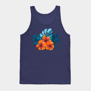 Tropical orange hibiscus flowers Tank Top